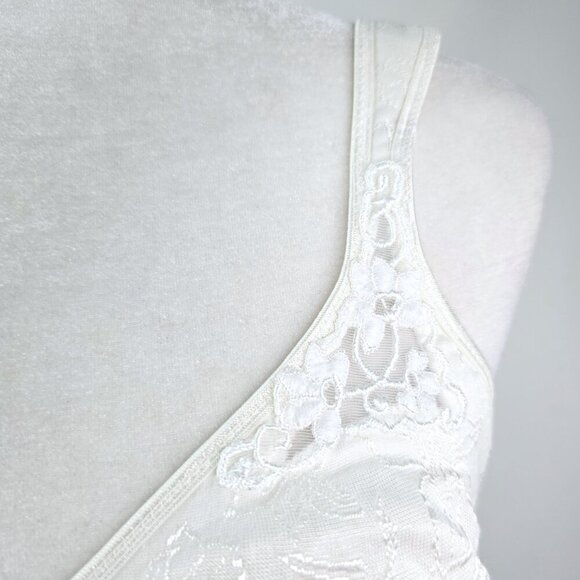 VTG Playtex Secrets Bra White Floral Cotton Underwire Full Coverage Bra 4415 - Picture 2 of 8
